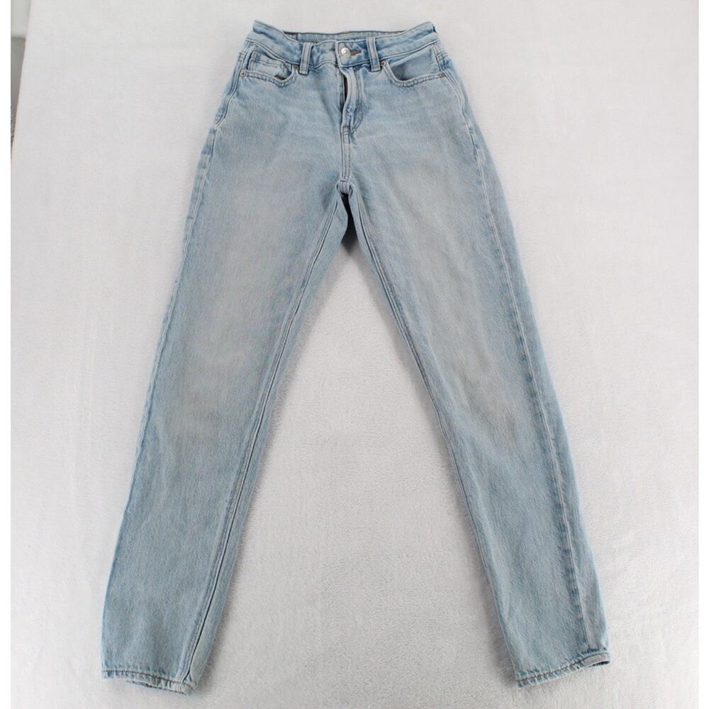 American Eagle Jeans Women's Size 000 Light Wash Mom High Rise Stretch Denim